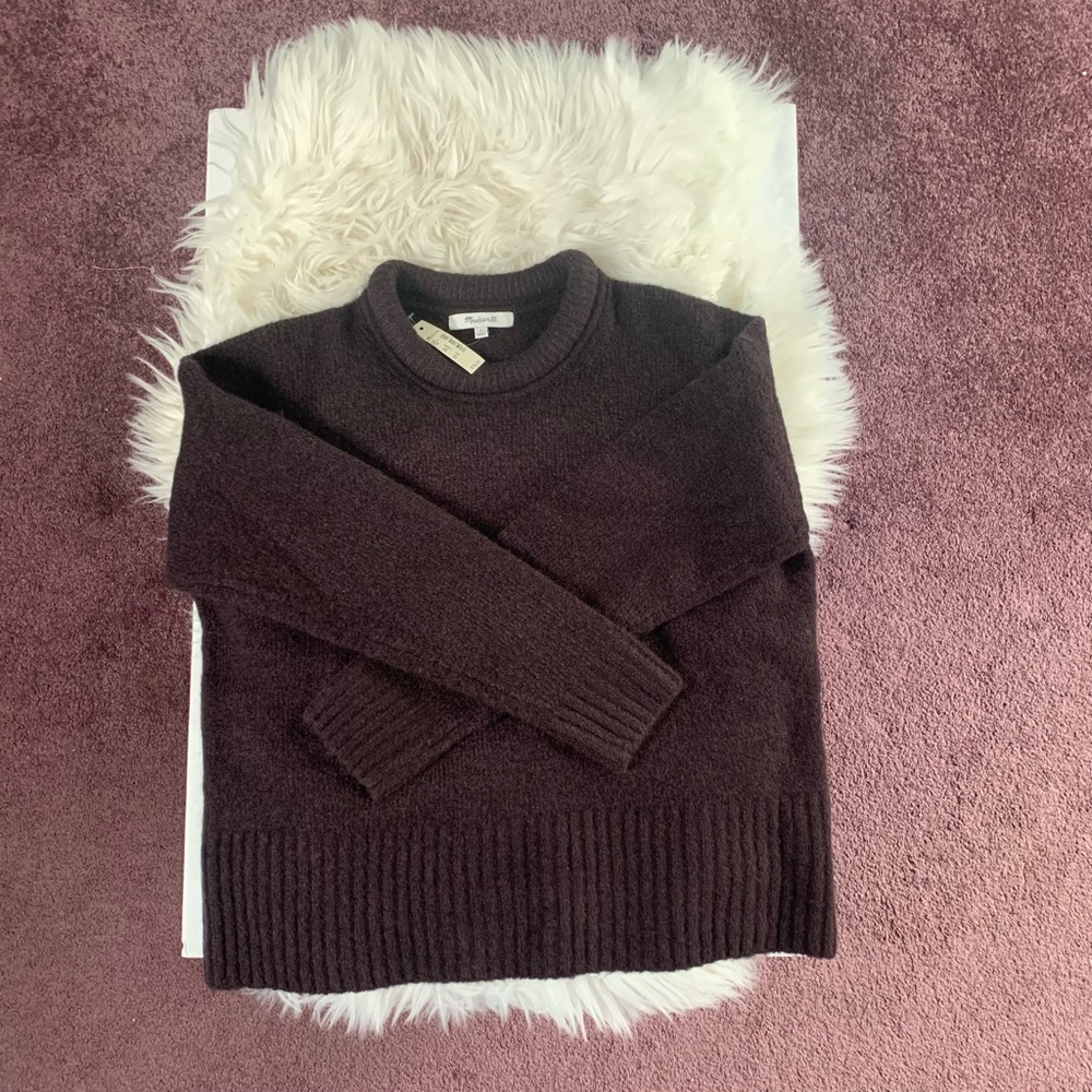 Madewell Rollneck Pullover Sweater - Heather Raisin - Size Small - NWT - Picture 9 of 11